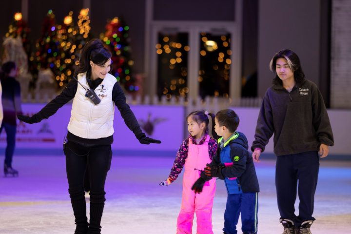 a group of people that are standing in the snow