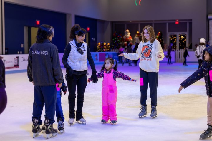 a group of people that are standing in the snow