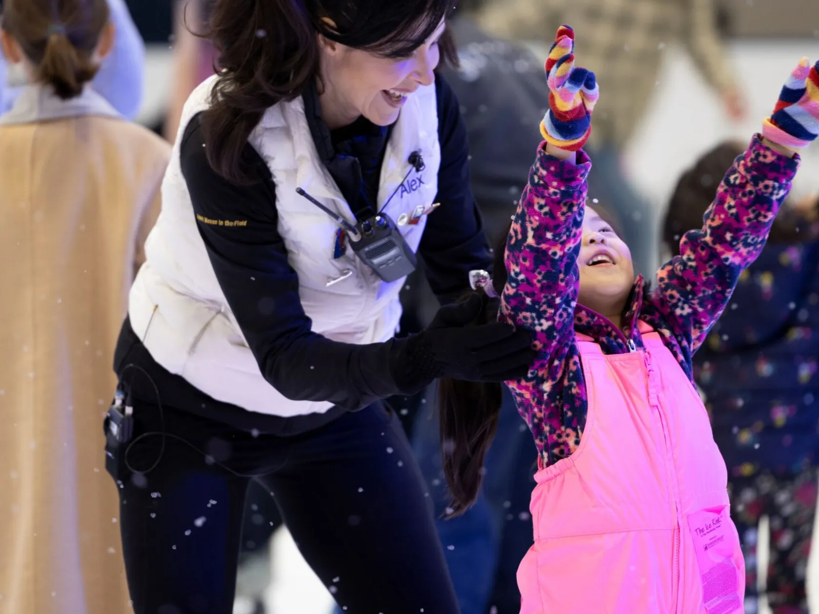 a group of people that are standing in the snow