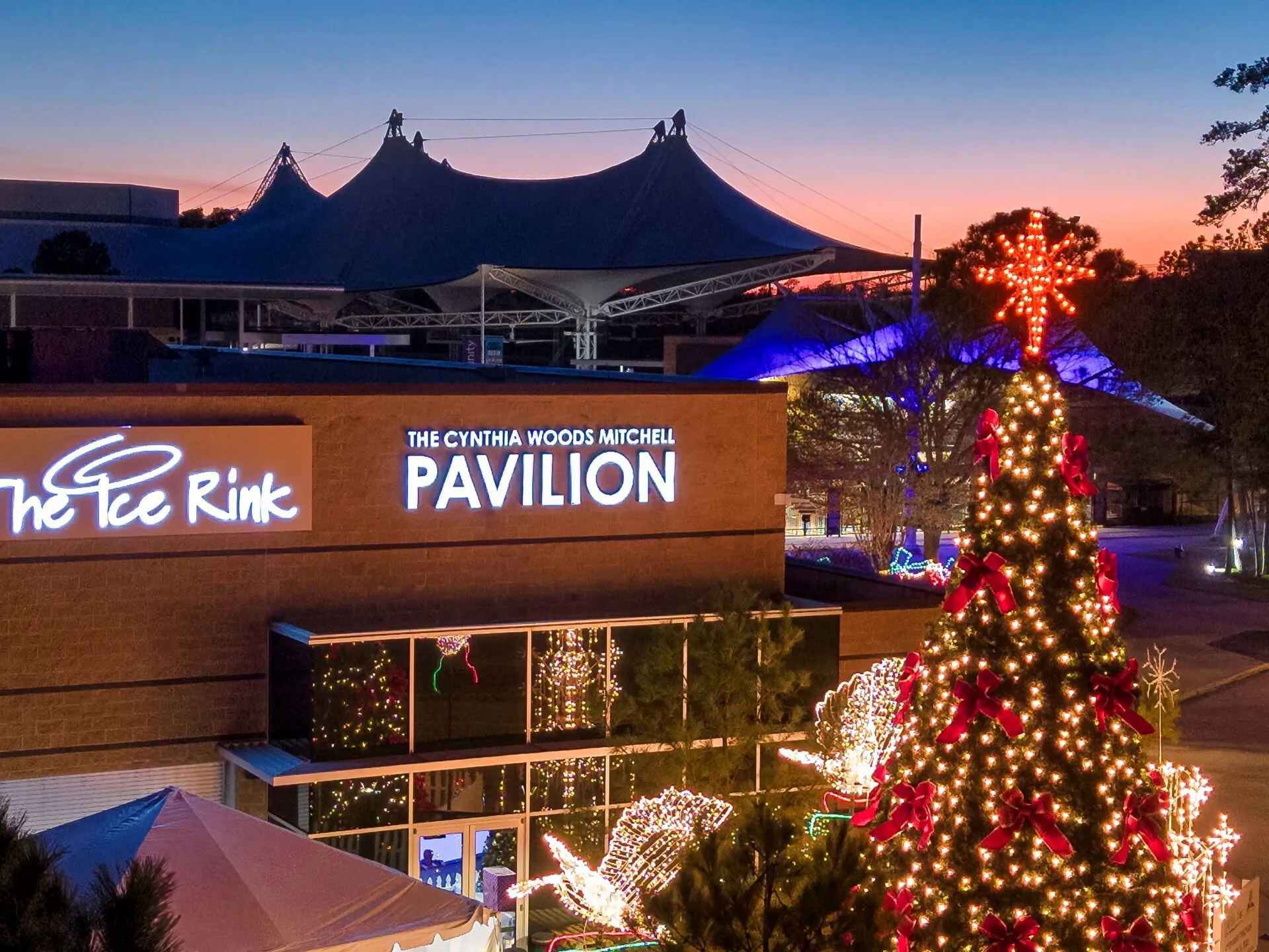 a sign above a store