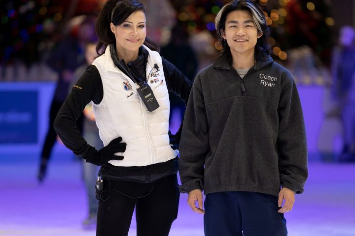 a person that is standing in the snow
